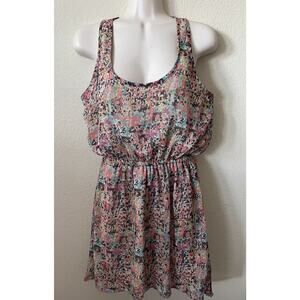 Xhilaration Floral Scoop Neck Sleeveless Lined Elastic Waist Dress Size S